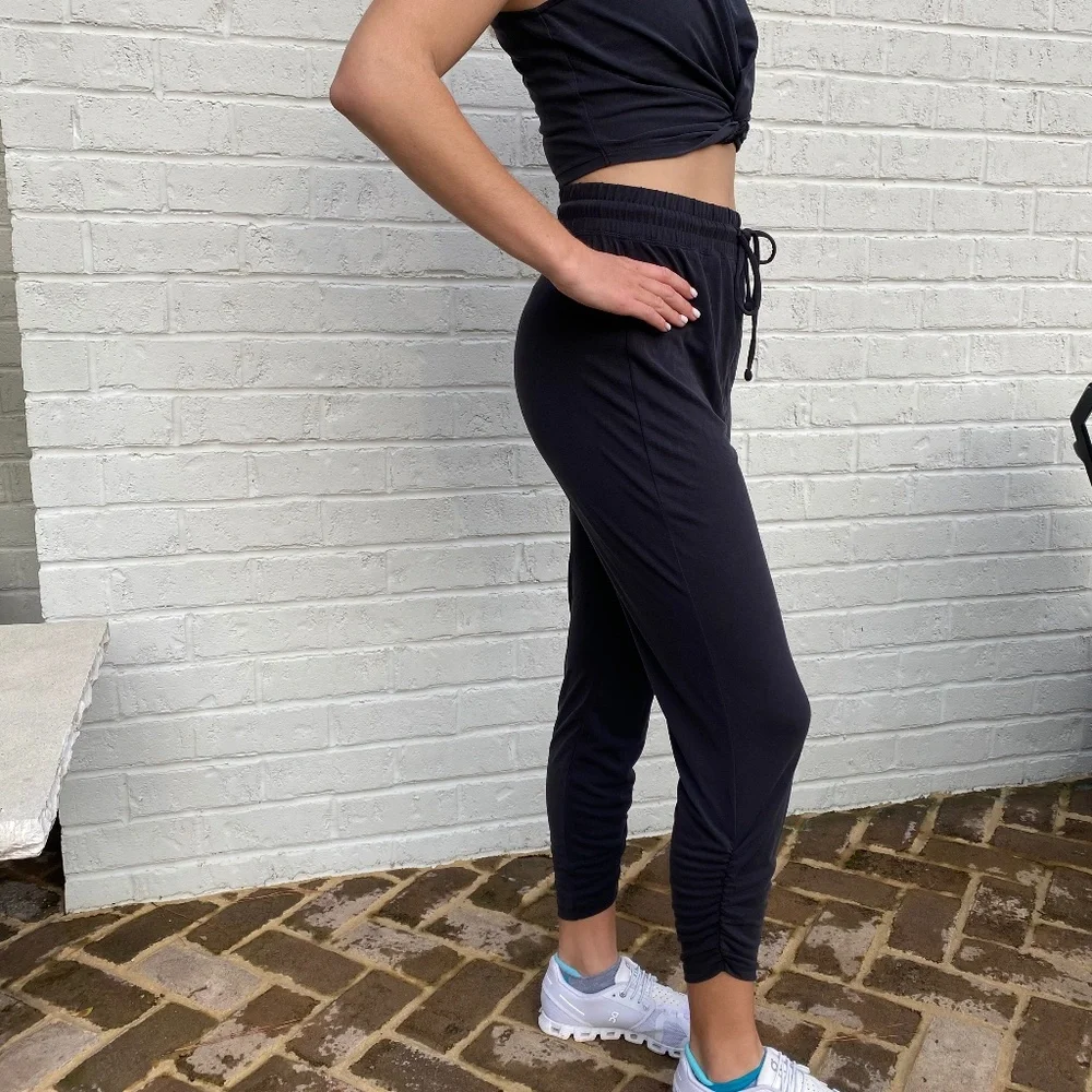 Express joggers crop ruched black XS - Picture 2 of 12